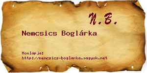 Nemcsics Boglárka névjegykártya
