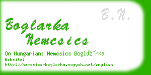 boglarka nemcsics business card